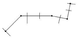 Typical reach with digitised points and cross sections